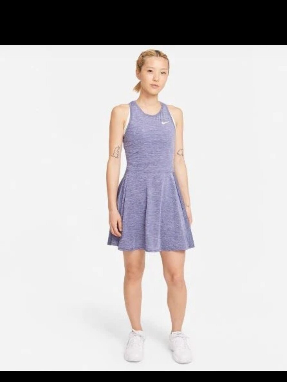 Nike Heather Court Dri-Fit Advantage Tennis Dress In Heather Blue